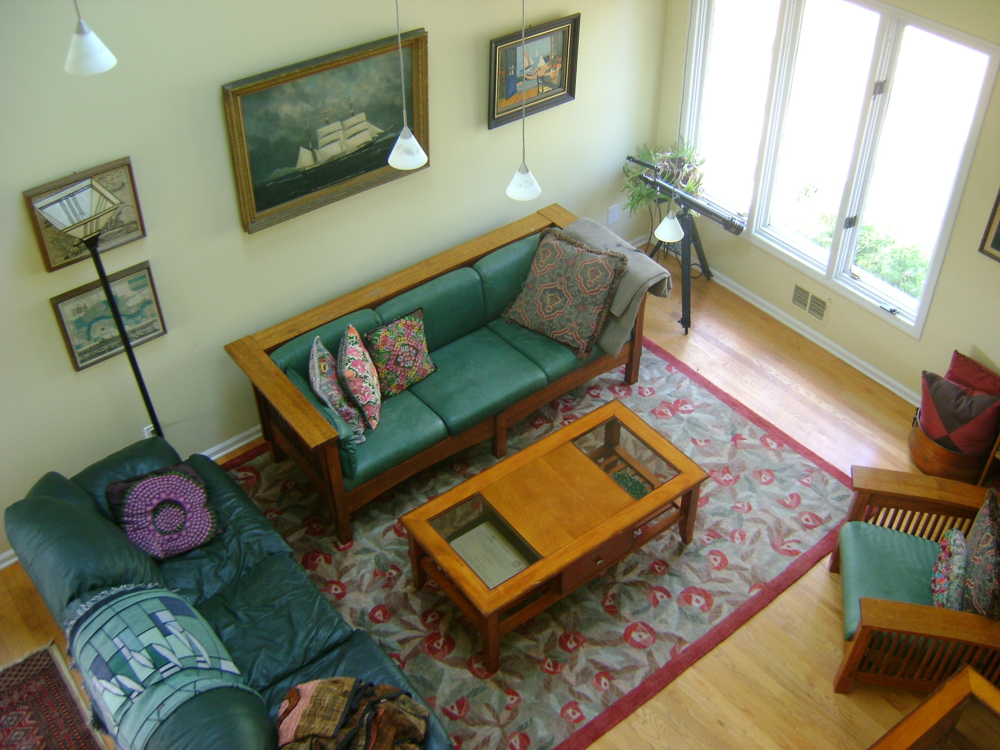 Aerial Shot of Living Room - Before