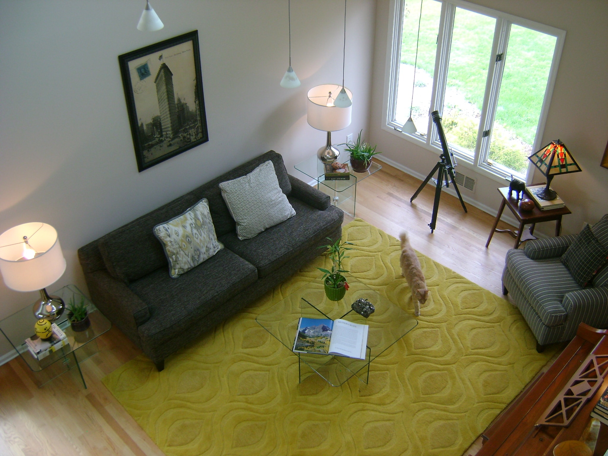 Aerial Shot of Living Room - After