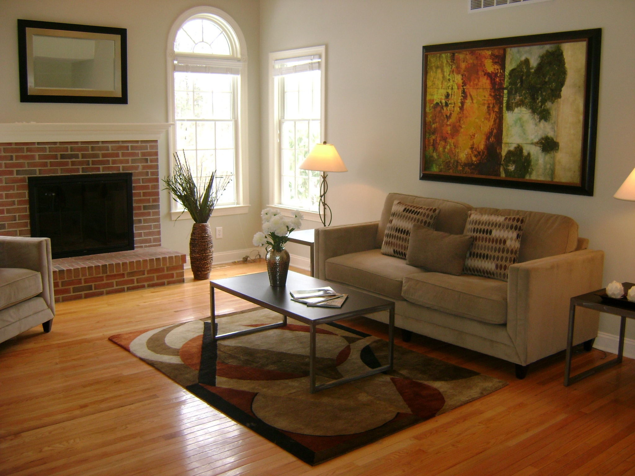 Living Room with Fireplace - After