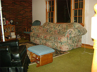 Brick Wall Living Room Before