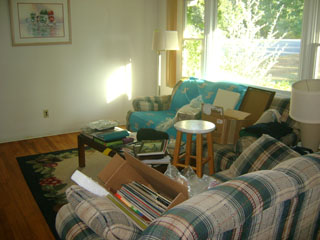 Living Room with Large Windows - Before