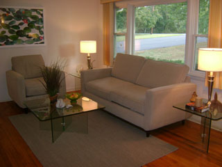 Living Room with Large Windows - After