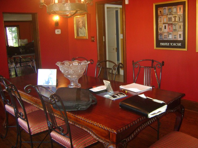 Red Wall design for Dining Room