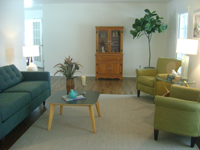 Empty White Living Room - Before