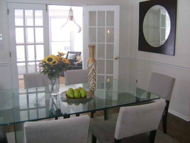 Empty Dining Room with Double Doors - After