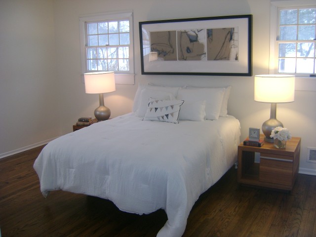 Empty Bed Room with White Painted Wall - After