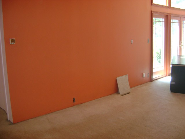 Empty Orange Bed Room - Before