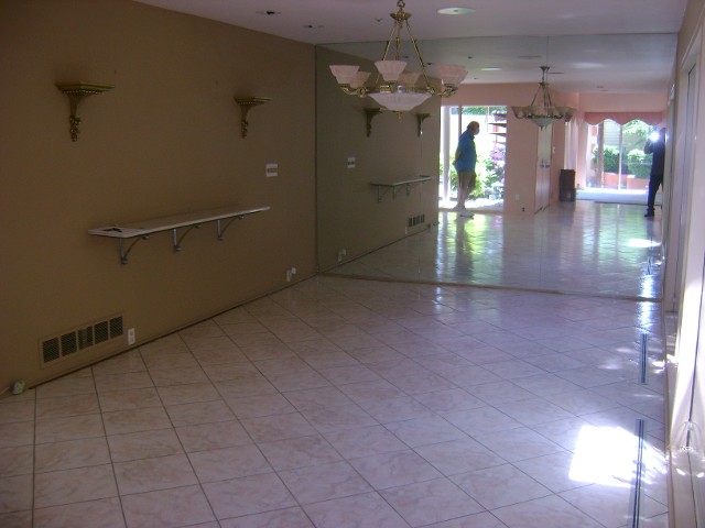 Empty Living Room with Light Brown Wall